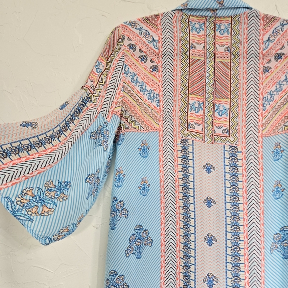 Tolani Bohemian Patterned Button Front Shift Dress - Picture 8 of 11